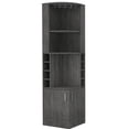 thumbnail image 3 of Gray Corner Bar Cabinet with 8 Bottle Slots and Double - Door Access | In Primary Living Spaces, Practical Storage Option, 3 of 5