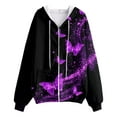 thumbnail image 4 of Gibobby Womens Zip Up Hoodies Long Sleeve Fit Hooded Sweatshirts Casual Lightweight Jacket Fall Winter Coat(XL,Dark Purple), 4 of 7