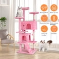 thumbnail image 4 of 54 inch Cat Trees and Towers for Indoor Cats, Cat Condo Scratching Post for Adult Cats, Multi-Level Cat Towers for Small Cats, Pink, 4 of 7