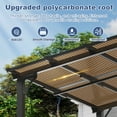 thumbnail image 5 of MEISSALIVVE 12' x 20' Hardtop Wall Mounted Gazebo Pergola, Lean-to Metal Awning with Sloped Roof, Outdoor Shelter for Patio, Deck, Backyard, Black, 5 of 12