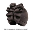thumbnail image 3 of Women's Solid Color Ruffle Flower Turban Headwrap Hijab Hat Skull Cap Pilling Resistant Headscarf for Girls, 3 of 5