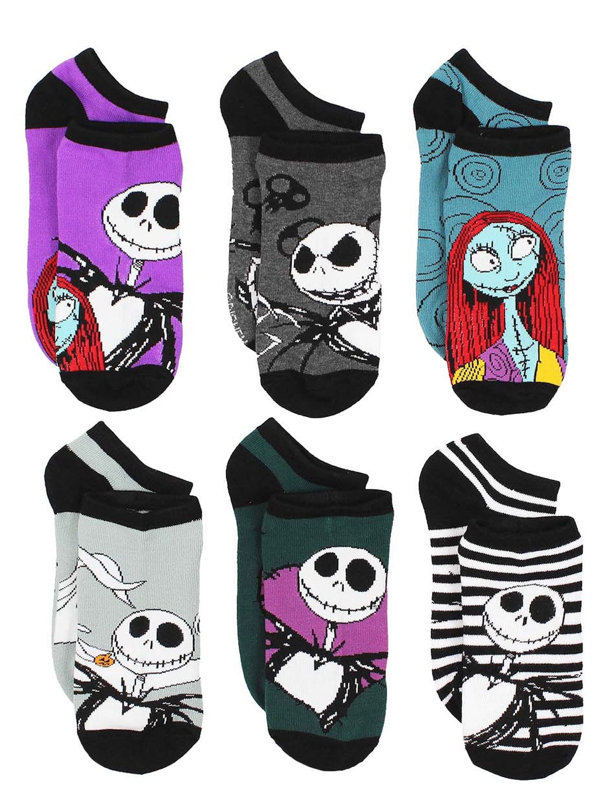 Nightmare Before Christmas Socks For Boys/Teens Jack Skellington And Sally Crew Socks