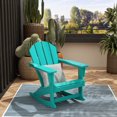 thumbnail image 1 of Westintrends Mecedora Ext. Malibu Clásica de Madera de Poliéster Resist. a Todo Clima, Silla Adirondack de Plást. para Patio y Césped con Soporte de 350 Lb, Color Turq., 1 of 9