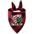 thumbnail image 2 of Christmas Dog Bandanas Classic Plaid Triangle Holiday Scarf with Santa and Snowman Print,Winter Pet Outfit for Boy and Girl Dogs,Red Green Plaid Dog, 2 of 9