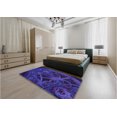 thumbnail image 5 of Ahgly Company Machine Washable Indoor Square Transitional Midnight Blue Area Rugs, 4' Square, 5 of 7