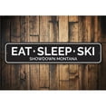thumbnail image 1 of Eat Sleep Ski Novelty Decor, Metal Wall Sign - 4x18 Inches, 1 of 4