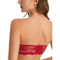 thumbnail image 4 of Deyllo Women's Push Up Strapless Bra Lace Underwire Full Coverage Multiway Invisible Bras,Red 36B, 4 of 4