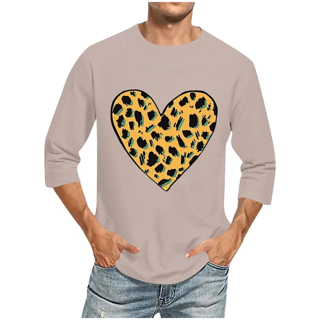 Blusas y camisas de manga larga con cuello redondo para hombre, blusa informal con cuello redondo y manga corta, blusa estampada de poliéster para hombre.