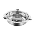 thumbnail image 2 of deevoka Hot Pot Cooker Lifting Chafing Dish Basin for Party Kitchen Family Gathering 36cm With punching, 2 of 9