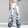 thumbnail image 6 of Women's Fashion Loose Drawstring Waist Floral Print Casual Sports Flared Pants, Elastic Joggers Sweatpants, Stylish Yoga Pants for Women,Blue,2XL, 6 of 8