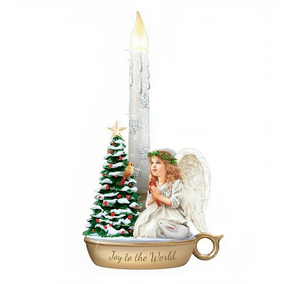The Bradford Exchange Joy To The World Issue #2 from Warm Winter Welcome Candle Collection Angel Sculptures with Flameless Candles by Dona Gelsinger 9-inches