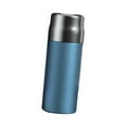 thumbnail image 2 of Tapa de botella de agua aislada, taza de salud con tapa, taza de té con textura martillada elegante, artículos para beber para gimnasio, coche, padre, azul, 2 of 8