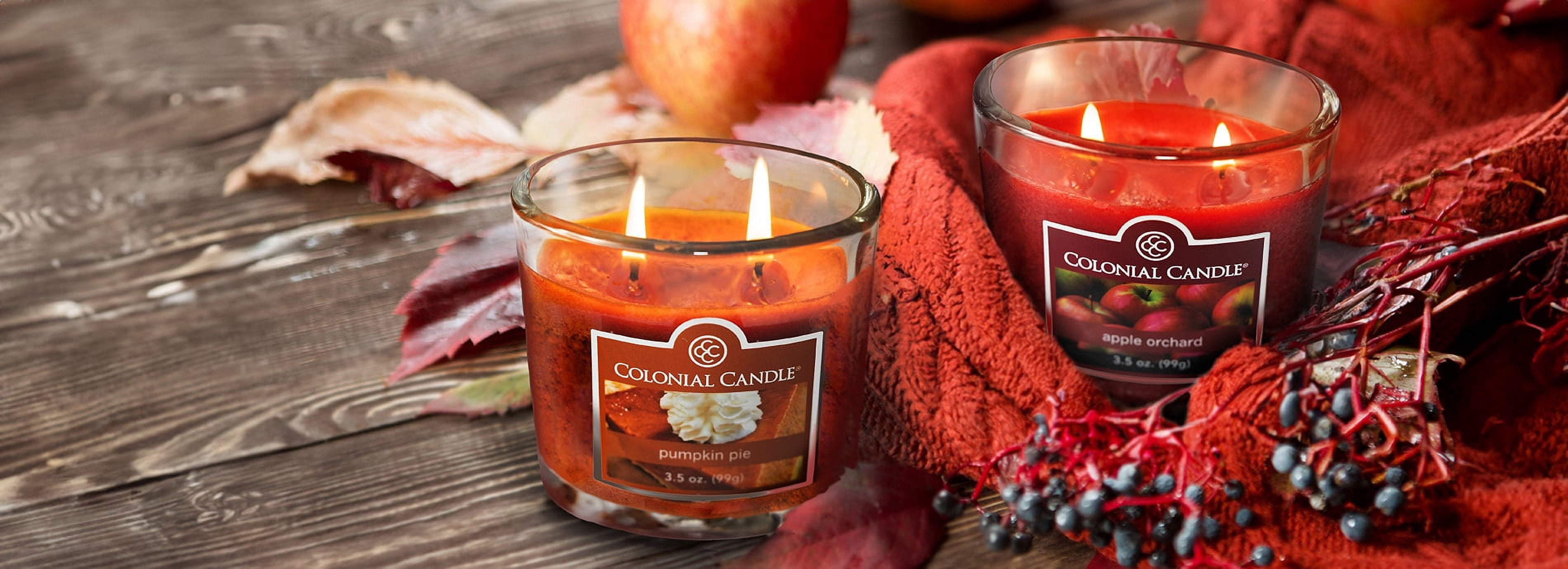 Colonial Candle Pumpkin Pie Scented Jar Candle - Classic Ovals - 2 Wick - 3.5 oz - 20h Burn
