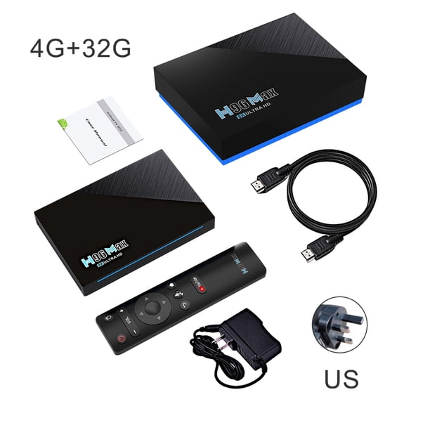 Caja de TV Reproductor multimedia de resolución 4K Cine en casa 2.4G WiFi Caja de televisión compatible con Bluetooth de cuatro núcleos, enchufe de EE. UU., 4G + 32G Advancent EL002293-02B