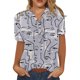 thumbnail image 1 of VISgogo Blusa Femenina, Patrones Estampados Camisa de Manga Corta Tops Casuales con Botones para Primavera Verano, S/M/L/XL/XXL VISgogo  moda, 1 of 2