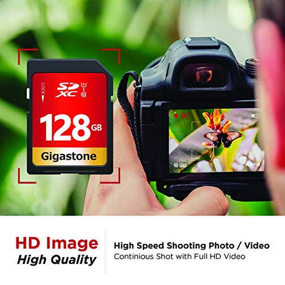 Gigastone 128GB SDXC Card Class 10 UHS-I U1 Up to 80MB/s Memory Card