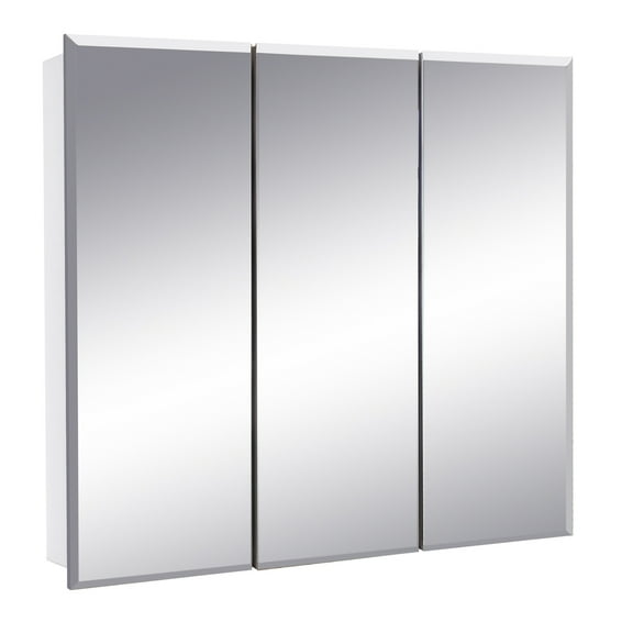 Design House Cyprus 30.4" Frameless Glass Medicine Cabinet in White