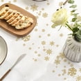 thumbnail image 3 of Sm:)e Christmas Tablecloth 60x84 Inch Oval, Golden Snow Deers Washable Table Cover for Party Picnic Dinner Decor, 3 of 6