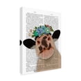 thumbnail image 2 of Fab Funky 'Cow with Flower Crown 2 Book Print' Canvas Art, 2 of 3