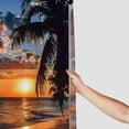 thumbnail image 3 of Orinice  Ocean Beach Shower Curtain Sunset Coastal Sunrise Hawaii Palm Tree Tropical Seaside Scenic Landscape Nature Scenery Bathroom Decor Curtain with Hooks, 69x72, 3 of 7