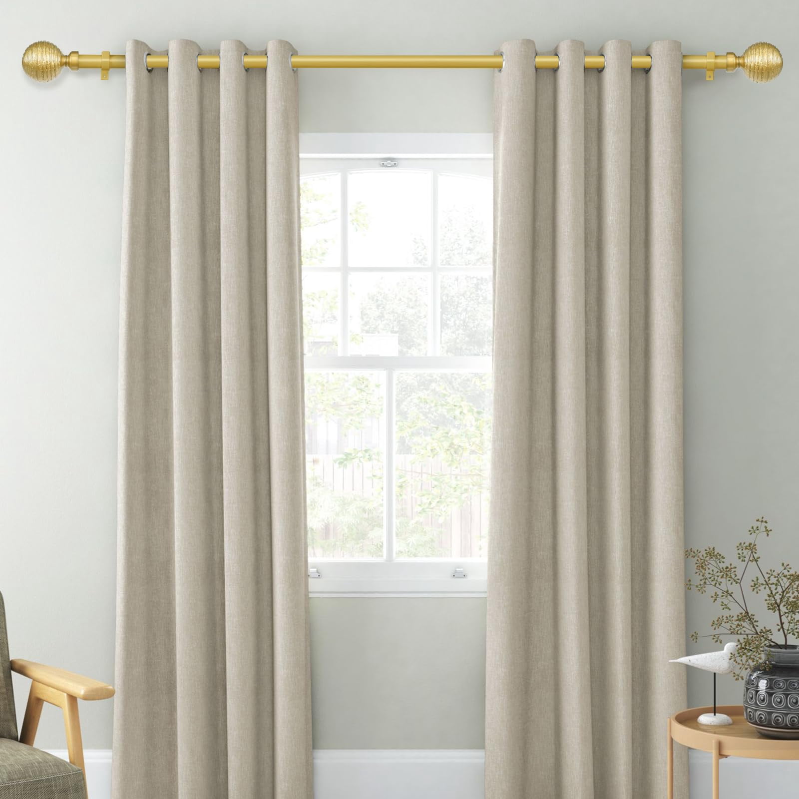 Urbanest 1" Favo Adjustable Curtain Rod, 28"-48", Renaissance Gold