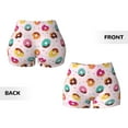 thumbnail image 5 of Qekee Colorful Donuts Women Workout Shorts, Sports shorts, Scrunch Butt Lifting Gym Shorts, Breathable Soft - Small, 5 of 9