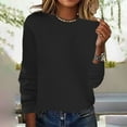 thumbnail image 2 of Womens Long Sleeve Tops Spring/Summer Crewneck Sweater Pullover Knit With Solid Color Thin Long Sleeved Warm Top/Autumn Coat Winter Clothing For Women, 2 of 3