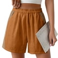 thumbnail image 6 of Gifts USSUMA Womens Colorblock Patchwork Wide Leg Five Inch Inseam Shorts High Waist Elastic Waist Pull On Breathable Cotton Blend Relaxed Fit Casual Summer Beachwear Travel, 6 of 7