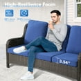 thumbnail image 5 of Vcatnet 2 Pieces Outdoor Patio Furniture Loveseat Sectional Sofa All Weather Wicker Conversation Set for Deck, Porch, Navy Blue, 5 of 6