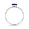 thumbnail image 2 of ANGARA Natural 0.55 Ct. Amethyst with Diamond Solitaire Ring in 14K White Gold for Women (Ring Size: 5.5), 2 of 8