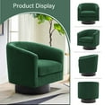 thumbnail image 6 of UIXE Swivel Barrel Accent Chairs Set of 2 Modern Upholstered Living Room Chair Round Club Armchair, Dark Green, 6 of 7