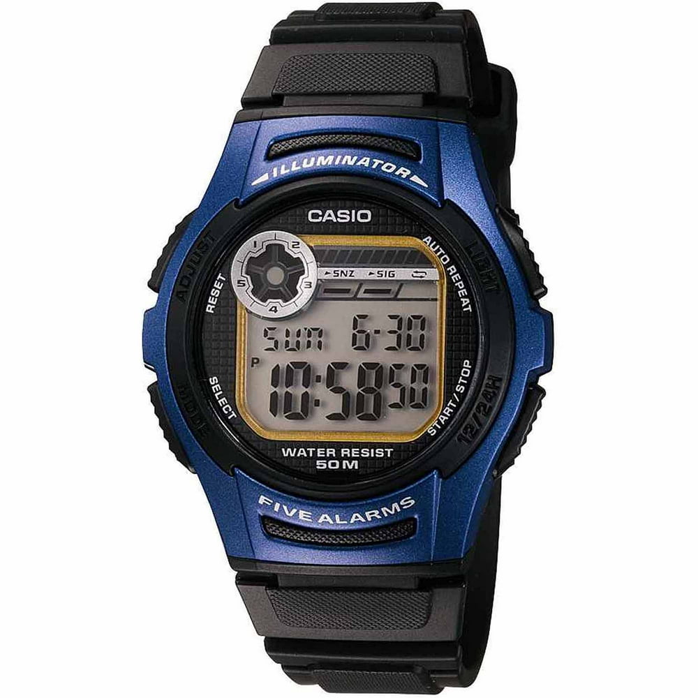 casio men's black resin strap digital lcd watch