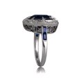 thumbnail image 2 of Mahablijewels Oval Cut Blue Cubic Zirconia Wedding For Womens Band Ring 14K White Gold Plated, 2 of 3