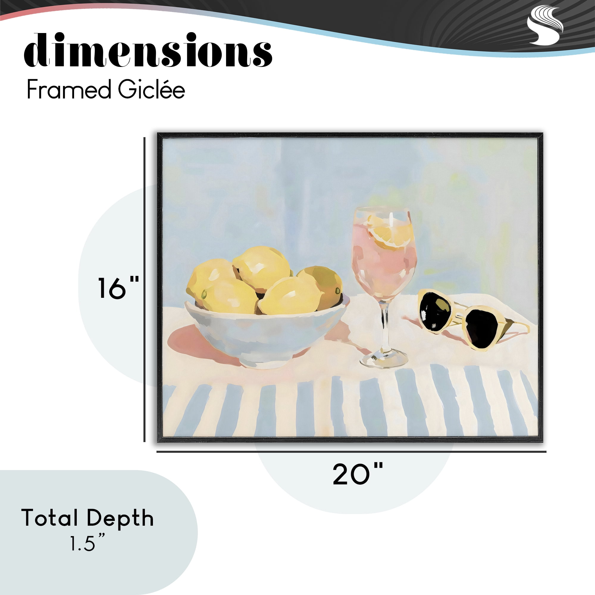 Stupell Industries Aperol & Summer Lemons Black Framed Giclee Art, design by Sisi and Seb