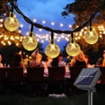thumbnail image 1 of 20 luces LED solares para exteriores de 5 m (blanco cálido), luces de jardín impermeables con energía solar, luces de hadas decorativas con forma de bola de cristal para jardín, 1 of 5