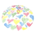 thumbnail image 3 of Kll 36" Christmas Tree Skirt Hand Drawn Colored Hearts Xmas Tree Skirts Mat For New Year Xmas Holiday Party Indoor Outdoor Home Decoration, 3 of 9