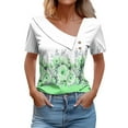 thumbnail image 1 of Blouses pour Femmes Imprimées Printemps/été Chemise à Manches Courtes Imprimée Bouton T-shirt Décontracté, 1 of 4