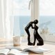 thumbnail image 5 of Estatua de hombre y perro, escultura de mascota, decorativa, única, artesanía, encantadora y única. negro, 5 of 9