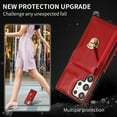 thumbnail image 3 of Crossbody Wallet Women Case for Samsung S22 Ultra, Credit Card Holder with Should Strap,Premium PU Leather Purse Metal Buckle Folio Flip Cover for Samsung Galaxy S22 Ultra, Red, 3 of 8