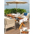 thumbnail image 4 of Outdoor Tablecloth with Umbrella Hole and Zipper, Fall Scarecrows Rectangle Table Cloth 54x80 Inch Waterproof Tablecloth, Thanksgiving Truck Pumpkin Maple Leaf Picnic Table Cover for Patio Camping, 4 of 7