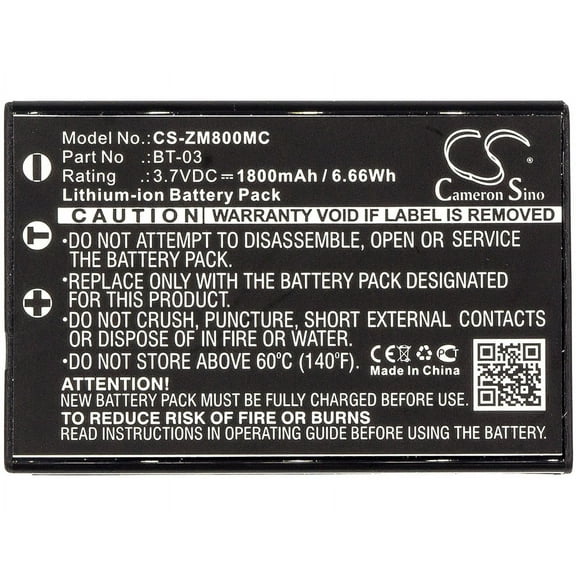 Battery for Zoom Q8 Recorder BT-03 BT03 Camera CS-ZM800MC Li-ion 3.7v 1800mAh