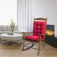 thumbnail image 4 of Nvzi Rocking Chair Cushion Set，2 Piece Non-Slip Seat/Back Chair Cushion Indoor/Outdoor Soft Thickened Cushion Overstuffed Chair Cushion (Wine red), 4 of 5