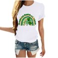 thumbnail image 2 of Puntoco Liquidación de camisetas cortas para mujer Camiseta de manga corta con cuello redondo y estampado informal a la moda para mujer, 2 of 5