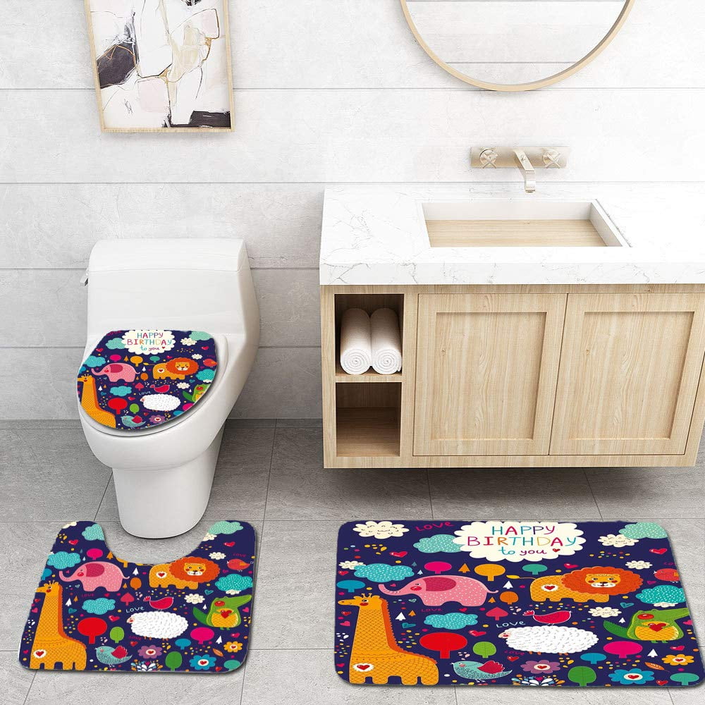 EREHome Birthday Kids Cartoon Safari Hearts Flowers and Clouds 3 Piece ...