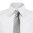 thumbnail image 3 of Men's Tie, Dotted Fish Scale Pattern, 3.7", Ivory Black, by Ambesonne, 3 of 4