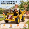 thumbnail image 4 of FUPOJH 12V Ride On Dump Truck for Kids, Electric Truck, Electric Construction Vehicle Toy with Electric Dump Bed, Parents Remote, Bluetooth, Ages 3-5,Yellow, 4 of 10