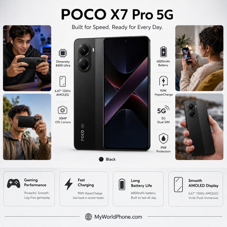 Xiaomi Poco X7 PRO 5G 256GB ROM 12GB RAM Dual SIM GSM Unlocked