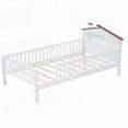 thumbnail image 6 of White Twin Size Wood Platform Bed with a House-shaped Headboard and Built-in Storage, Including LED Lights, 6 of 17