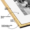 thumbnail image 4 of Americanflat 8x10 Picture Frame with Shatter-Resistant Glass with 5x7 Mat Metal Bamboo Style Molding - Gold, 4 of 9