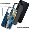 thumbnail image 2 of Case for iPhone 14 iPhone 13, Stained Glass Mosaic Cat Blue Design Hybrid Dual Protection Soft TPU Hard PC Shockproof Anti-Scratch Cover Men Women Stylish Protective Phone Case, 2 of 7